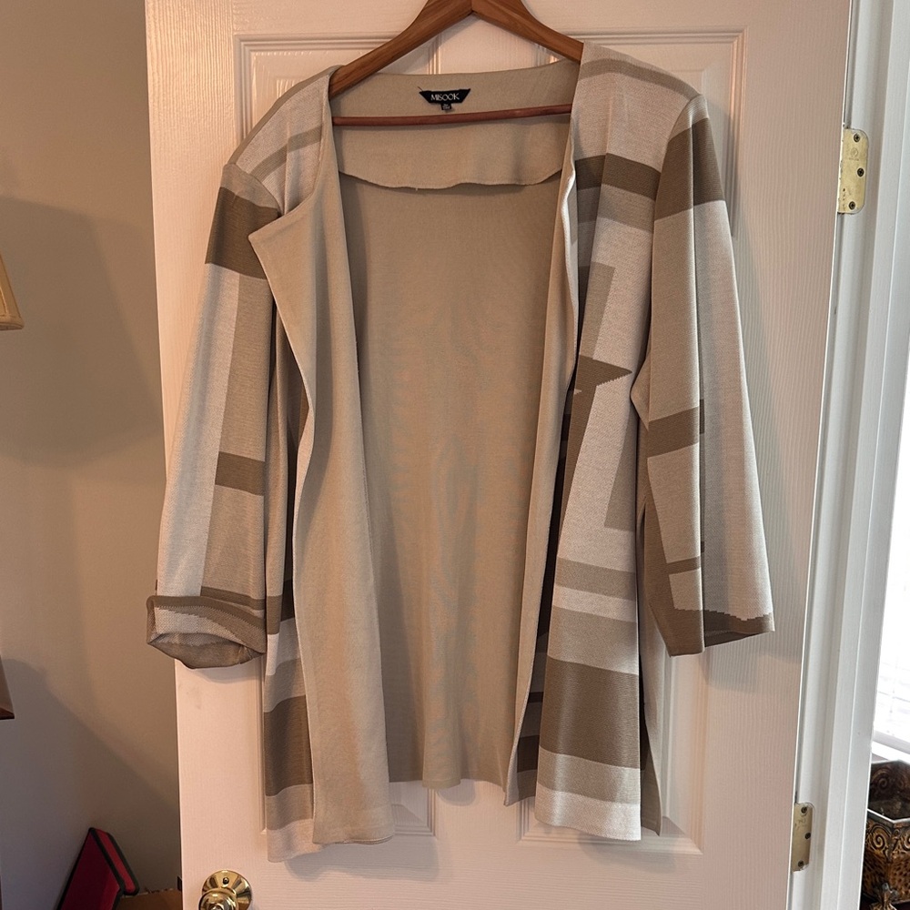 Misook Beige and Tan Women's Jacket.